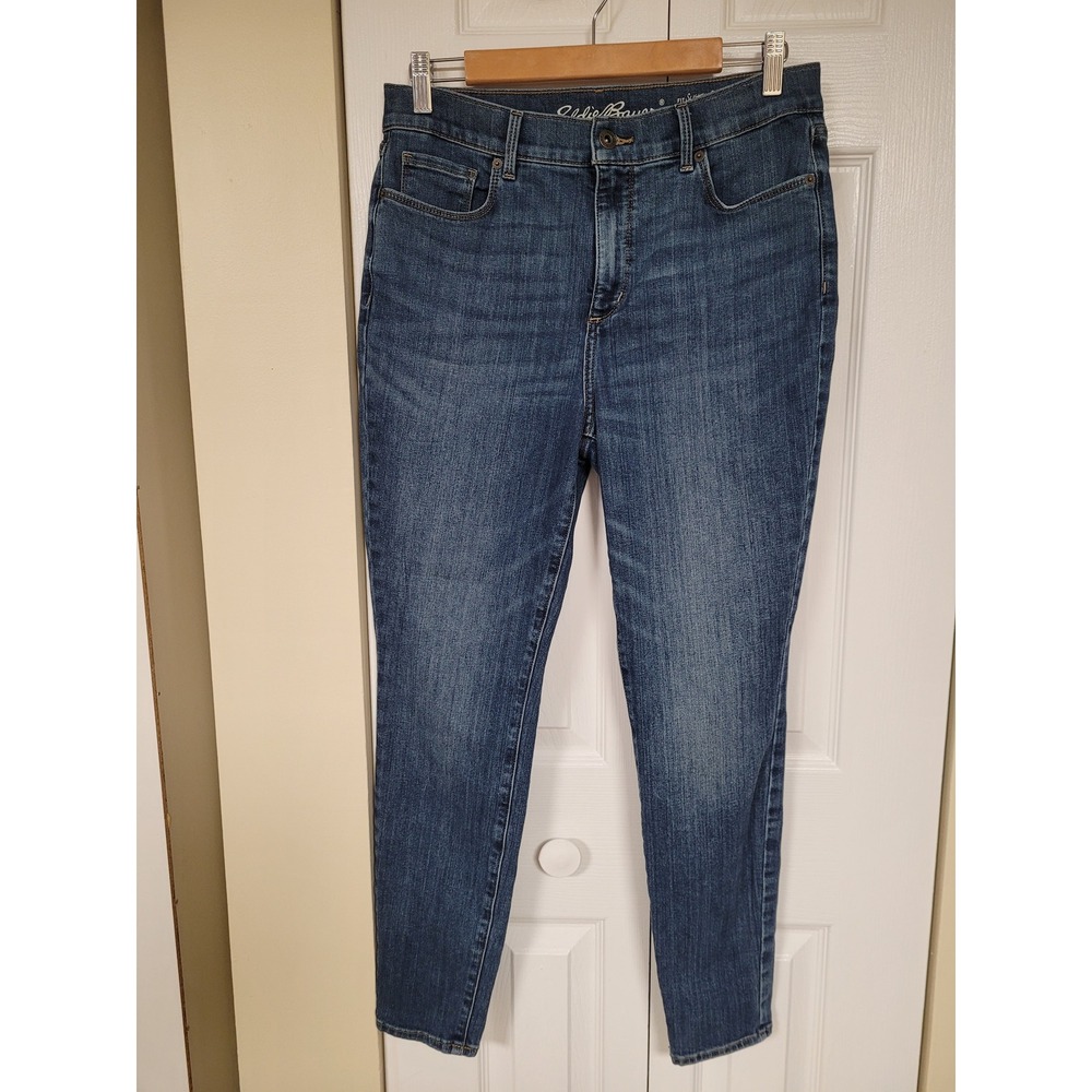 Eddie Bauer Slightly Curvy Skinny Blue Jeans Womens Medium Wash 32X30 Size 10